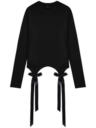Simone Rocha Bow Tail Easy T-shirt - women - Lyocell - L - Black
