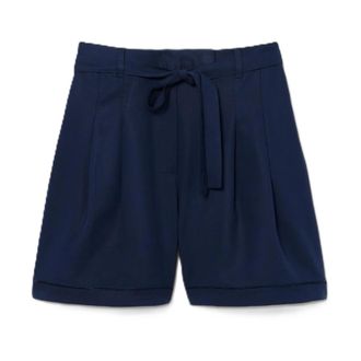 Lacoste Short Shorts, female, Blue, Size: 2XS Fluid Linen Blend Oversized Bermuda Shorts