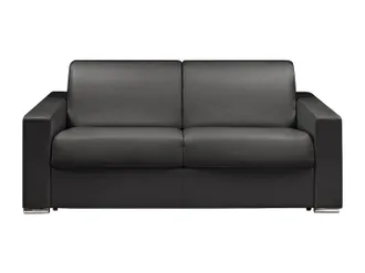 Vente-Unique Vente-unique - Divano Letto 3 Posti Ribalta Letto 140cm Materasso 14cm Memory Foam - In Similpelle Nero - Calito