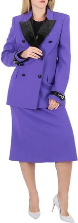 Moschino Ladies Purple Double-Breasted Blazer, Brand Size 38 (US Size 4)