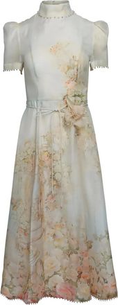 Zimmermann Abito Memento midi a fiori - Bianco
