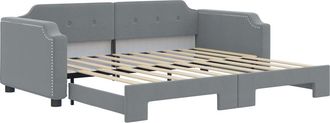 vidaXL Sof&aacute; Cama Nido Tela Gris Claro 100x200 Cm Vidaxl