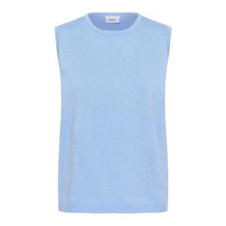 Saint Tropez Ronde hals gebreid - Dames - Truien - Blauw - Maat: 2XL