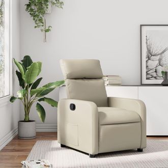 vidaXL Vidaxl - Sill&oacute;n Reclinable De Cuero Sint&eacute;tico Crema