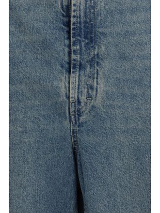 Maison Margiela Womens Wide-Leg Jeans Ice Blue Cotton