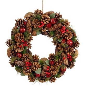 MiCa Decorations Corona decorativa landon marr&oacute;n h9xb45xl45cm
