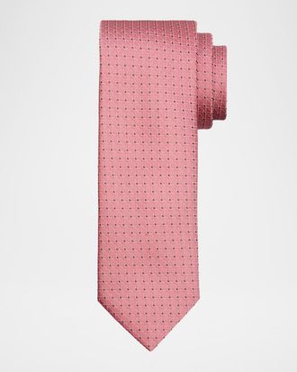Canali Men & apos;s Micro-Geometric Jacquard Silk Tie