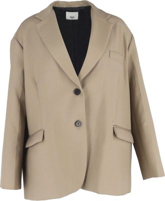 Frankie Shop Oversized Bea Blazer in Khaki Polyester
