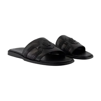 Versace Mens Leather Padded Sandal Black Lambskin