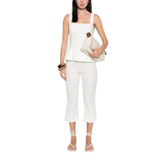 Faithfull The Brand Cropped Trousers, female, White, S, Valeria Pant