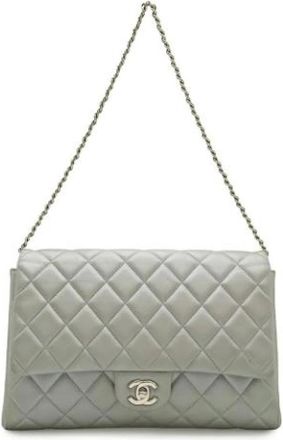Chanel Pre-owned Vintage Schoudertas - Dames - Vintage Schoudertas - Grijs - ONE Size - Leer - Vintage