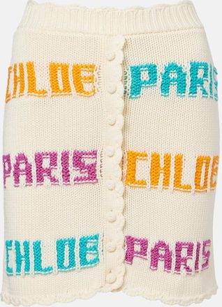 Chlo&eacute; Chlo&eacute; Knitted cotton miniskirt