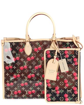 Louis Vuitton Brown/Red Leather & Plastic/Rubber X Tm Monogram Cherry Crystal Onthego Gm (Authentic Pre-Loved)