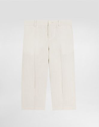 Dolce & Gabbana Linen Trousers - Man Beige 10 Years