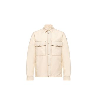 Moncler Moncler Watagua Cotton & Linen Blend Shirt Jacket, Men, White, Size: 1