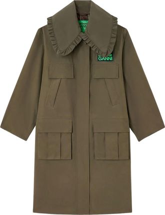 Ganni Cappotto con ruches - Verde