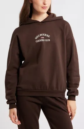 BP. Graphic Hoodie in Brown- Pink Club at Nordstrom, Size Xx-Small