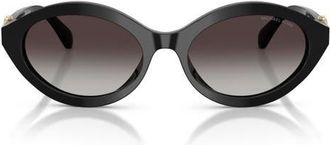 Michael Kors Carlazzo 55mm Gradient Oval Sunglasses in Black /Light Grey Gradient at Nordstrom