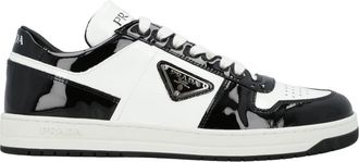 Prada Downtown Leather Sneaker - Heren - Sneakers - Zwart - 40 EU - Leer - Schoenen