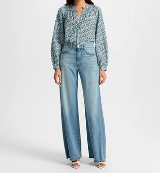 Veronica Beard Madge Blouse In Lake Mist Multi