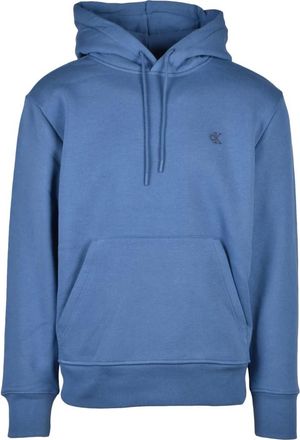 Calvin Klein Jeans Felpa con cappuccio - Heren - Hoodies - Blauw - XL - Katoen - Hoodies & sweatvesten