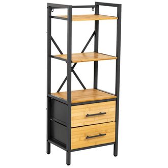 Wanderlust Deco Estanter&iacute;a de metal y madera 38x28x100h cm marr&oacute;n