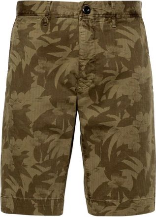Incotex Geprinte Chino Shorts - Heren - Korte Broeken - Groen - W32 - Korte Broeken