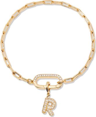 Brook & York Petra Initial Charm Bracelet in Gold R at Nordstrom