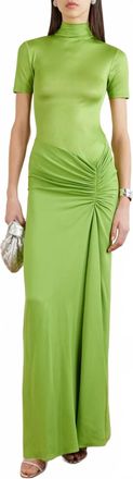 CHRISTOPHER ESBER Fusion Ruches Tee Gown In Medium Green