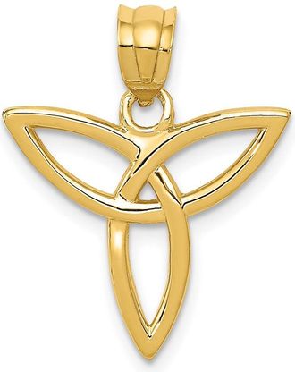 Diamond2Deal 14k Yellow Gold Trinity Symbol Charm Pendant