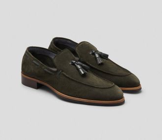 Scarpe di Bianco Mens Napoli Suede Loafer In Selva