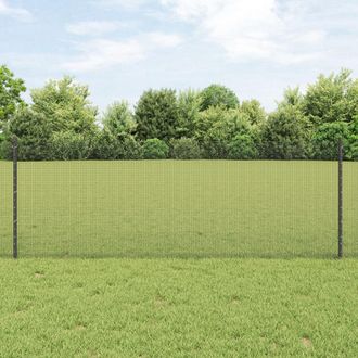 Berkfield Home Welded Wire Fence with 44 U Posts Grey 0.8x100 m Steel