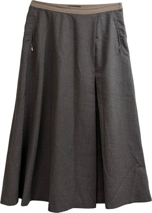 Max Mara Weekend A-Line Midi Skirt in Brown Wool
