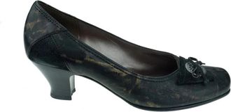 Gabor Trendy Zwart/Goud Leren Pump - Dames - Pumps - Zwart - 39 EU - Leer - Schoenen