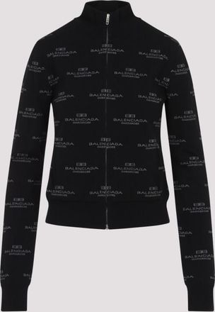 Balenciaga Black Logo-jacquard Cardigan
