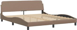 vidaXL Estructura de cama Dover cuero sintético capuchino 180x200cm vidaXL