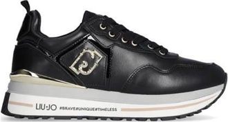 Liu Jo Maxi Wonder 01 leren sneakers zwart