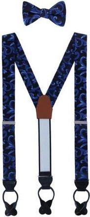 Trafalgar Store Christian the Romantic Brocade Silk Suspenders (Braces) and Bow Tie Set in Royal Blue at Nordstrom