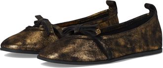 Free People Womens Mania Bow Flat Shoes In Bronze Age Metallice