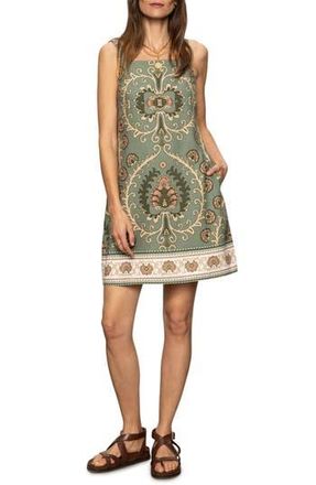 Sanctuary Tapestry Pattern Shift Dress in Mezzo Sage at Nordstrom Rack, Size Small