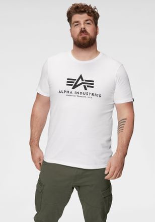 Alpha Industries T-Shirt ALPHA INDUSTRIES Basic T-Shirt, Herren, Gr. 3XL, weiss (wei&szlig;), Single Jersey, Obermaterial: 100% Baumwolle, bedruckt, regular fit normal, Rund