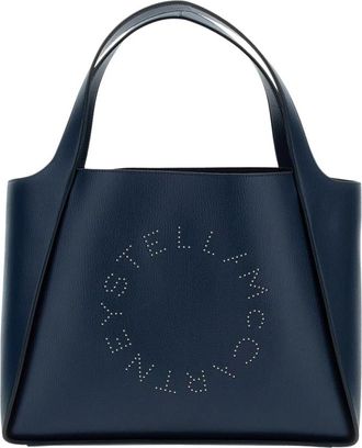 Stella McCartney Studded Logo Tote Bag - Dames - Handtassen - Blauw - ONE Size - Leer - Tassen