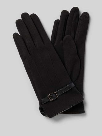 Eem Fashion Handschuhe mit Dornschlie&szlig;e in Black, Gr&ouml;&szlig;e L