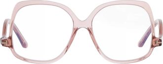 Tom Ford Blue Light Block Square Ladies Eyeglasses FT5968-B 072 54