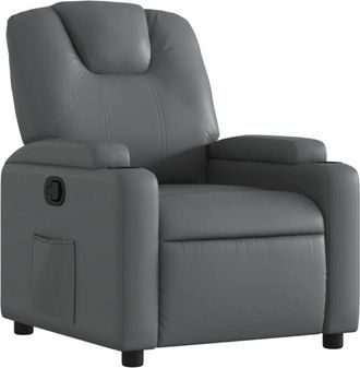 vidaXL Vidaxl - Sillón reclinable de cuero sintético gris