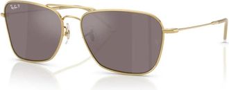 Ray-Ban Stijlvolle gepolariseerde zonnebril met gouden montuur - unisex - Zonnebrillen - Geel - 58 MM - Accessoires