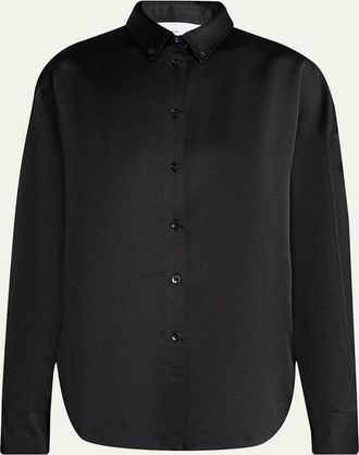 Proenza Schouler Caroline Button-Front Crepe Shirt