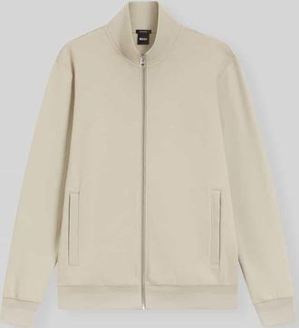 HUGO BOSS Regular Fit Sweatjacke aus Baumwoll-Mix Modell SHEPHERD 100 in Beige, Gr&ouml;&szlig;e XXXL