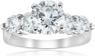 Pompeii3 3 1/2ct Round Enhanced Diamond Accent Engagement Ring 14K White Gold