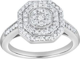 LuvMyJewelry Vionne 0.50 Ct 10K Gold Diamond Ring in 10K White Gold at Nordstrom, Size 7